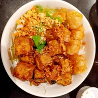 Tofu bowl with rice noodles and veggies 😋 at Young's Café Vietnamese Cuisine in Fort Collins
