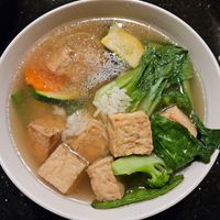 Vegan soup with mushrooms at Young's Café Vietnamese Cuisine in Fort Collins