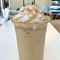 Coffee w/ coconut whip  at Longevity Coffee in Thousand Oaks