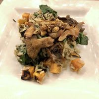 Maple bourbon oyster mushrooms   at Flat River Grill in Lowell