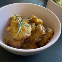 Smashed potatoes  at Pinkavo Cafe in Langley