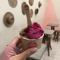 oat chocolate and dragon fruit cinnamon   at Gelato Secrets in Ubud