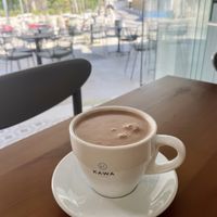Vegan hot chocolate made with soy milk  at The Fort Cafe Bar in Larnaca