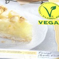 Premade apple pie (vegan label)  at The Fort Cafe Bar in Larnaca