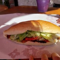 Vegan sandwich with olive paste at Kahvaltıhane in Istanbul