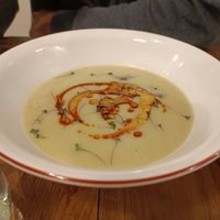 Soup of the day (cream leek) at Vegan Dükkan Lokanta - The Eatery in Istanbul
