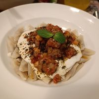 Mantı (Turkish ravioli) at Vegan Dükkan Lokanta - The Eatery in Istanbul