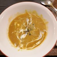 Lentil and sage soup at Vegan Dükkan Lokanta - The Eatery in Istanbul