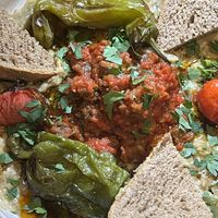 Roasted aubergines and peppers   at Vegan Dükkan Lokanta - The Eatery in Istanbul