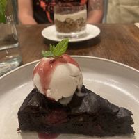 Tiramisu (background) and brownie (foreground)  at Vegan Dükkan Lokanta - The Eatery in Istanbul