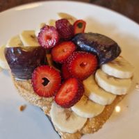 Peanut butter on toast - was missing the peanut butter cream and chocolate sprinkles - I think they just forgot as they were busy! at Vegan Dükkan Lokanta - The Eatery in Istanbul