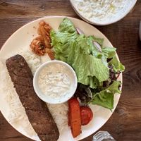 Vegan Adana kebab with rice 🍚 and grew salad 🥗   at Vegan Dükkan Lokanta - The Eatery in Istanbul
