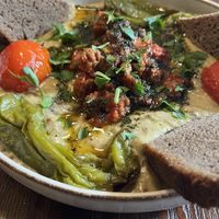 Smoked aubergine and meatballs   at Vegan Dükkan Lokanta - The Eatery in Istanbul