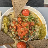 Traditional eggplant dish - super yummy , bread was a bit boring but the dish itself was a 10/10  at Vegan Dükkan Lokanta - The Eatery in Istanbul