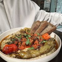 Traditional smoked eggplant   at Vegan Dükkan Lokanta - The Eatery in Istanbul