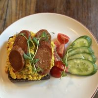 tofu scramble on toast  at Vegan Dükkan Lokanta - The Eatery in Istanbul