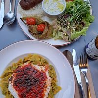 Ravioli and adana kebab at Vegan Dükkan Lokanta - The Eatery in Istanbul