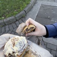 Cinnamon Bun and Sausage Roll  at Catalyst Coffee - Beach  in Bray