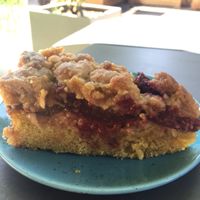 Vegan cake with streusel and plums  at Yamm in Vienna