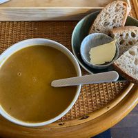 Curried Butternut Squash & Hoxton Sourdough  at The Tinker's Granddaughter in Lymington