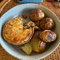 (Partially eaten) ‘Chicken’ Pie Special w/ Potatoes  at The Tinker's Granddaughter in Lymington