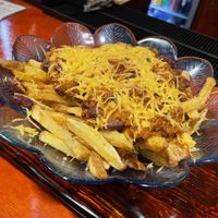 Beer infused vegan chilli cheese fries, $6.50  at Garage Sale in Phnom Penh