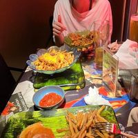 Vegan wings and vegan chili cheese fries   at Garage Sale in Phnom Penh