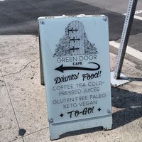 Street sign at Green Door Cafe in Astoria