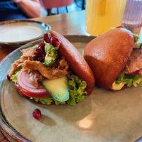 Pulled beef bao buns  at Pink in Warsaw