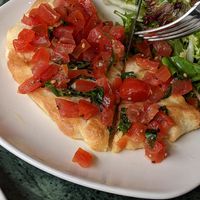 Bruschetta made vegan (no butter) at Piazza in Oban