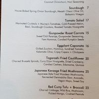 Menu From Aug 24/22 at Nola in Winnipeg