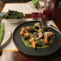 Roasted kale (above), Japanese sweet potato (main) at Cultivate Cafe in Central Singapore
