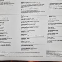 Menu Trex cafe at Natural History Museum in South West London