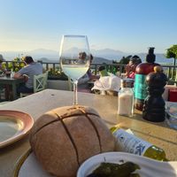 Bread and olives at Oromedon in Kos