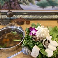 Mushroom and green peppers hot pot  at Ivy.kitchen in Hue