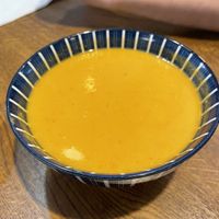 Red pepper and lentil soup   at 345 Portobello Road in West London