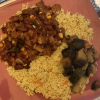 Vegan food of the day from the buffet  at Naturalmente in Loule