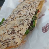 Vegan sandwich with tofu at Leroy Bistro in Budapest