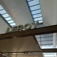 The name of the cafe in the airport after the duty free at Leroy Bistro in Budapest
