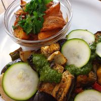 Roasted vegetables with potatoes at Mariposas in Marseille