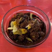 Chocolade crumble dessert! at Mariposas in Marseille