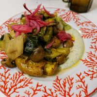 Potatoes + something something... at Mariposas in Marseille