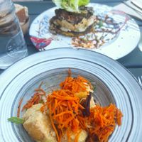 Crispy tofu with peanut sauce at Mariposas in Marseille