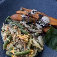 Pleurotus with carrots   at Mariposas in Marseille