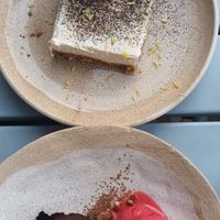 Desserts, One fresh one chocolate and sorbet. at Mariposas in Marseille