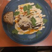 Creamy sauce to soak up with the bread in the main course.  at Mariposas in Marseille