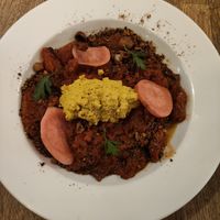 Chakchouka with scrambled tofu at Mariposas in Marseille