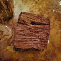 Interior of 3D printed plant based meat at Café Loetje in Amsterdam