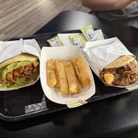 Vegan one is the one with quac  on the left.  at Paparepas Venezuelan Food in Seattle