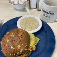 Second trip to Mattie’s! Excellent breakfast sandwich with oatmeal and great coffee .  at Mattie's Diner in Charlotte